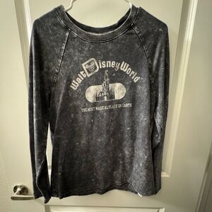 Disney World white washed Gray long sleeve